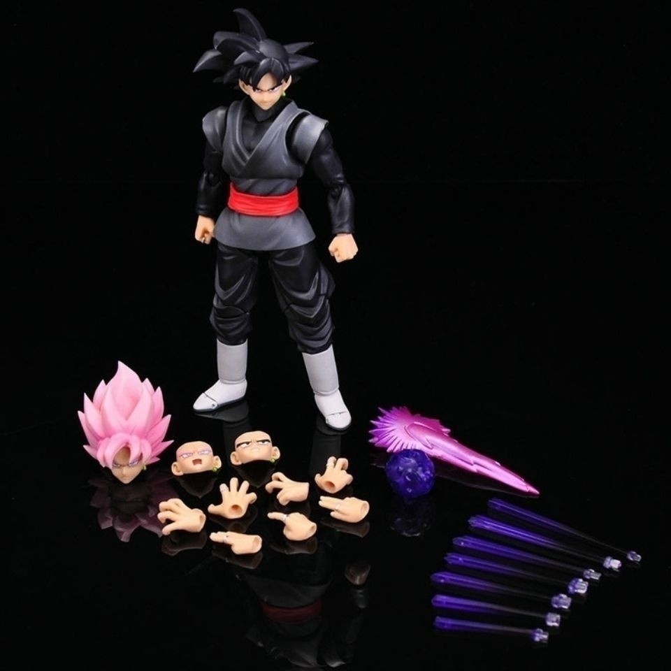 SHF Dragon Ball Super Saiyan Red-haired Sun Wukong Black Hair Wukong Movable Action Figure Model Orn