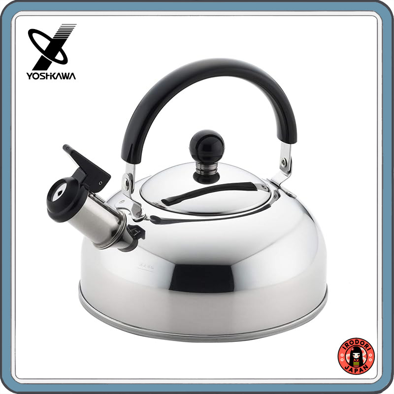 Yoshikawa Whistle Kettle, Made in Japan, Compatible with IH and Gas, Available in 1.4L, 1.8L, and 2.