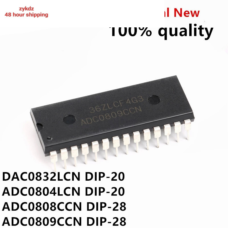 5 ชิ้น 100% ใหม่และต้นฉบับ ADC0809CCN ADC0809 ADC0808CCN DIP28 DAC0832LCN DAC0832 ADC0804LCN DIP-20 