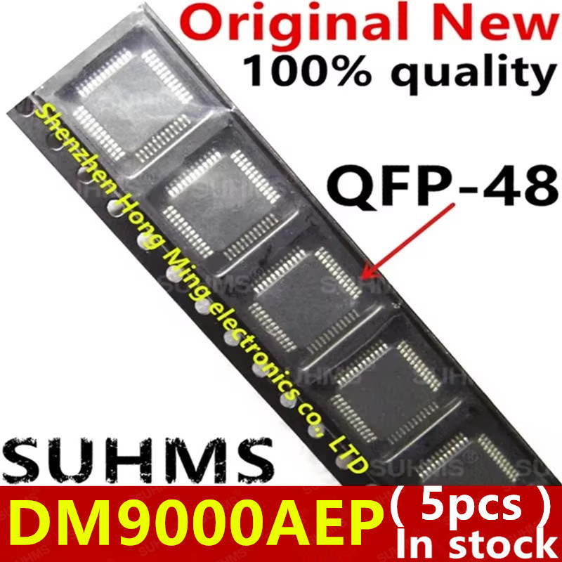 (5ชิ้น) 100% ใหม่ DM9000AEP QFP-48