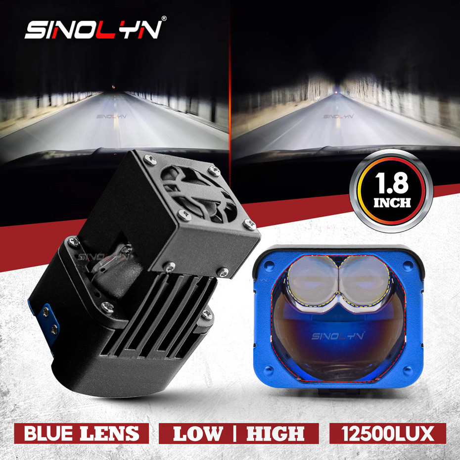 1.8 นิ้ว Mini ขับรถ Blue Bi LED Double Hyperboloid โปรเจคเตอร์ไฟหน้าเลนส์ Matrix LED Spotlight เสริม