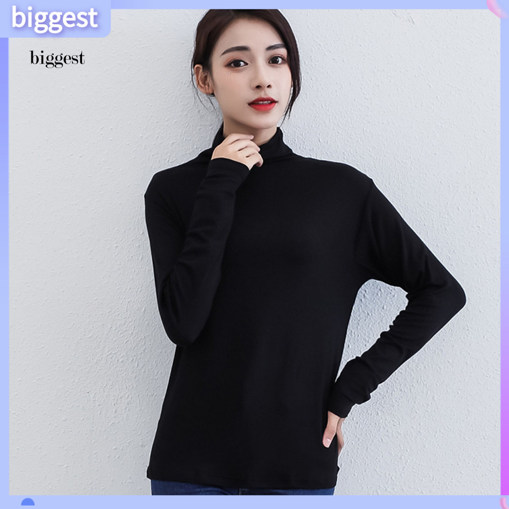 BGT เสื้อคอเต่าแขนยาวผู้หญิงแบบ.modal สำหรับฤดูใบไม้ร่วงถึงฤดูหนาว สไตล์ STREETWEAR