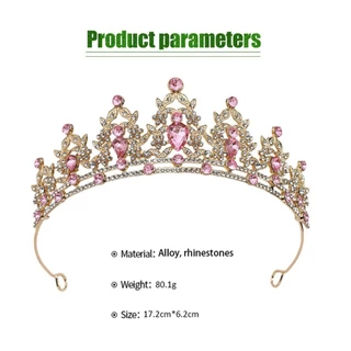 ร้านอยู่ที่ไทย มงกุฎประดับเพชร คริสตัลหรูหรา Princess Crown เครื่องประดับผม สำหรับเจ้าสาว เจ้าหญิง