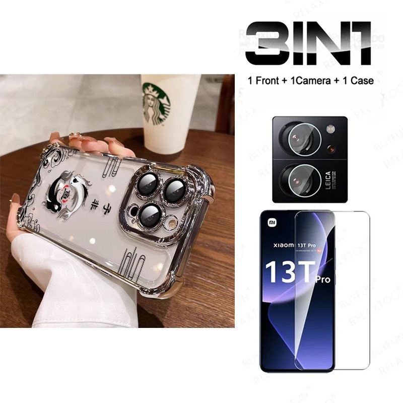 3 In1 จีนปลาสําหรับ Realme C11 C15 C17 C20 C30 C30S C31 C33 C35 C53 C55 เคสโทรศัพท์ Soft Anti fall ป