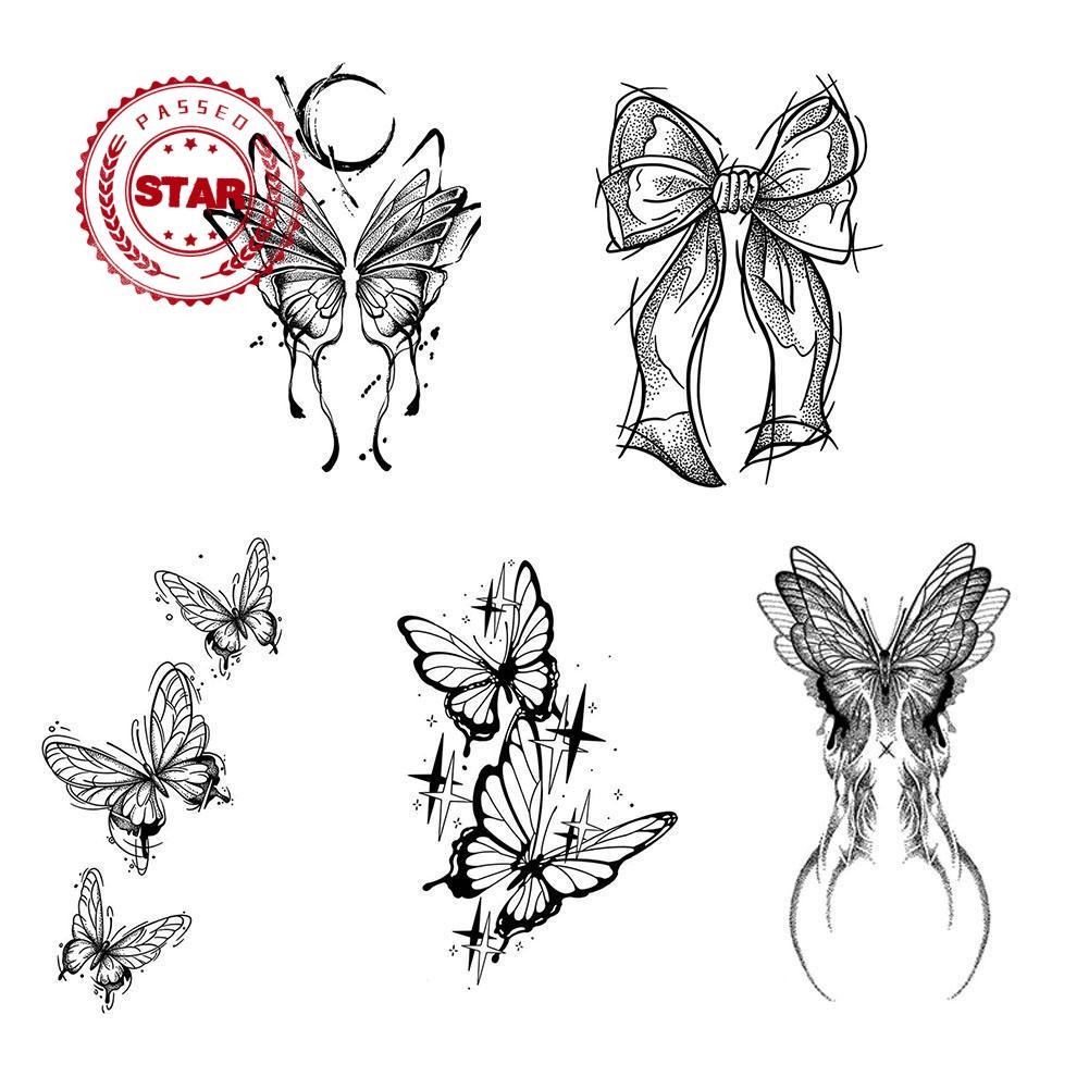 สติคเกอร์ภาพผีเสื้อกึ่งถาวรกันน้ำ ขนาด R6M6