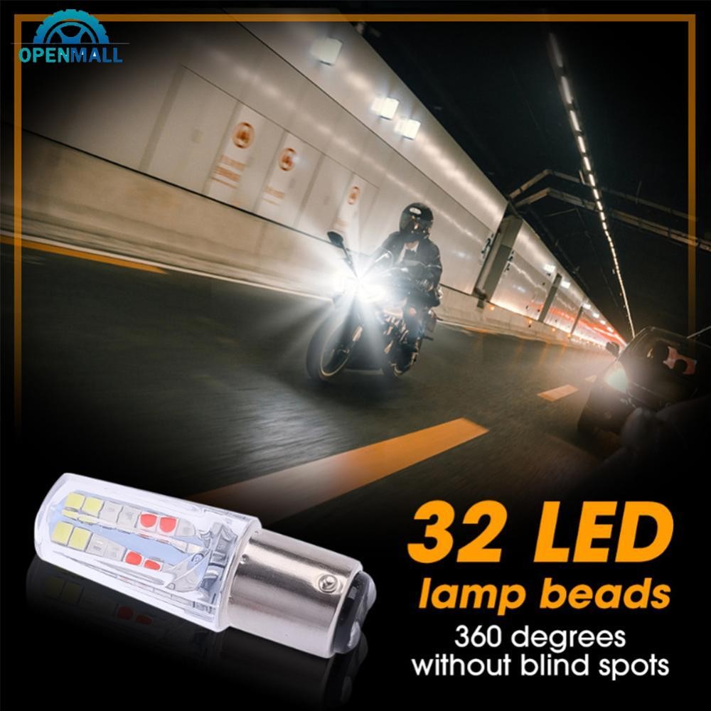 OPENMALL 1157 ไฟท้ายรถจักรยานยนต์ไฟเลี้ยว 2835 32smd Bay15d เบรค Dual Contact Strobe รถอุปกรณ์เสริม 
