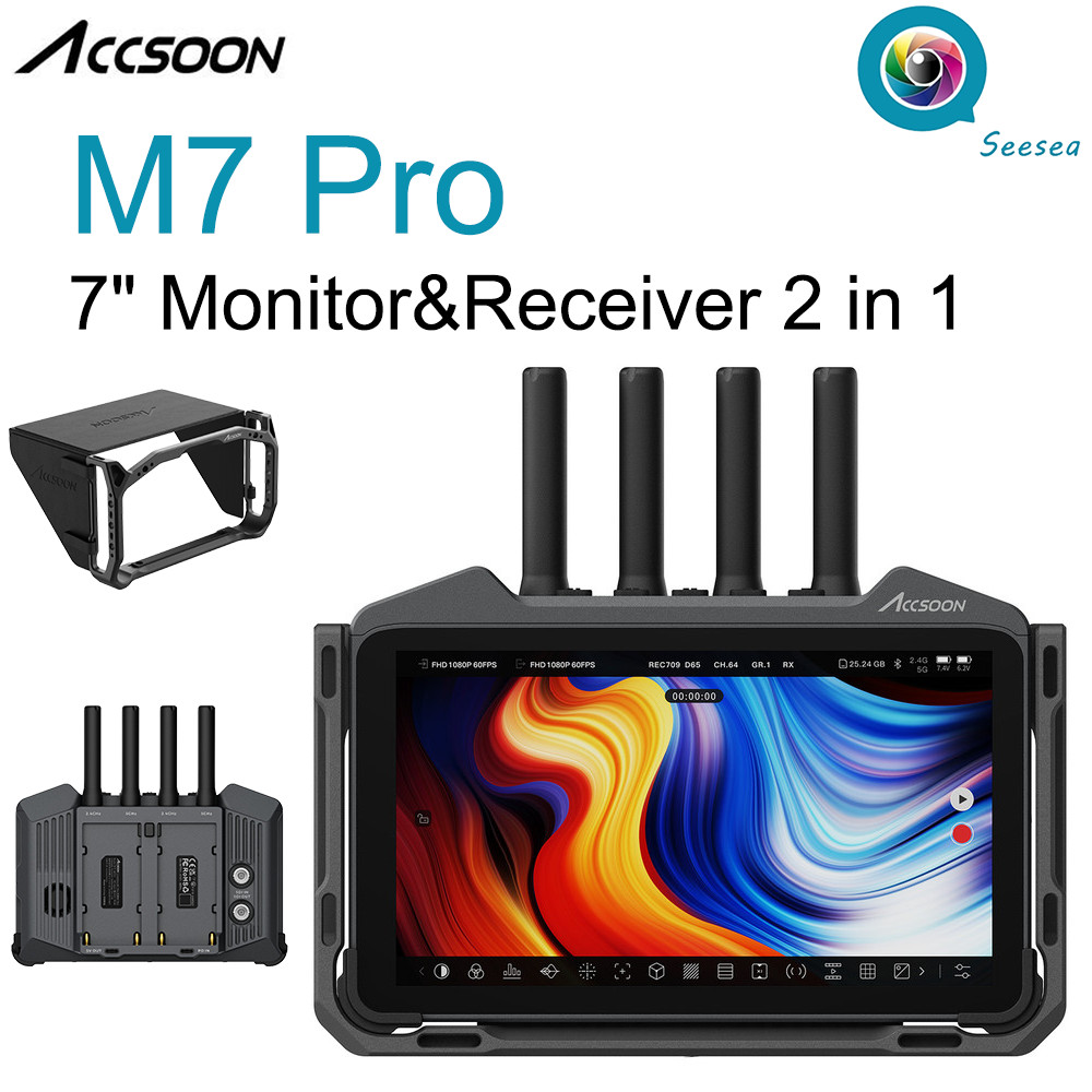 Accsoon CineView M7 Pro Monitor เครื่องรับสัญญาณวิดีโอไร้สาย 7 "กล้อง Field Monitor หน้าจอสัมผัส 100