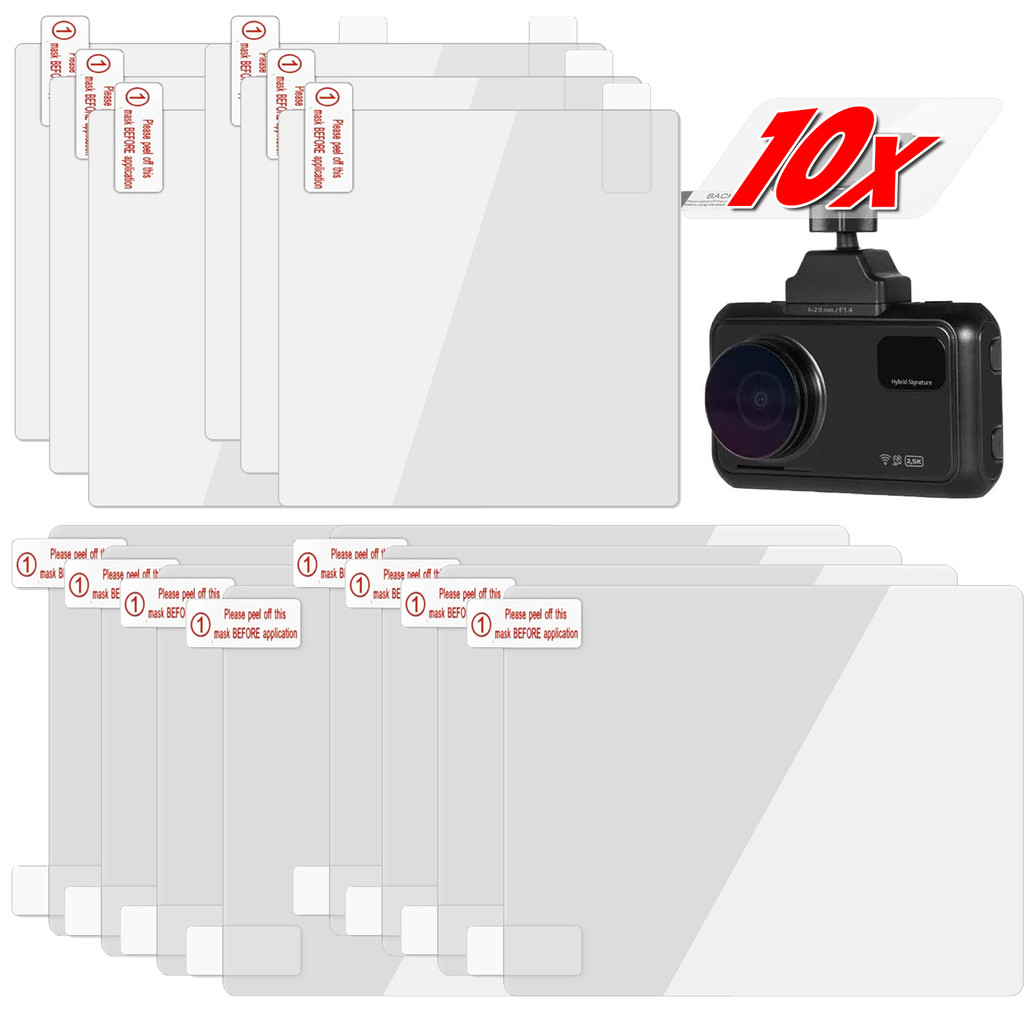 5/10 ชิ้น PET ชุดสติกเกอร์ไฟฟ้าสถิต 8x8/10x8 ซม | กาวป้องกันไฟฟ้าสถิตโปร่งใสสําหรับตกแต่งรถยนต์การติดตั้ง Dash Cam และ ETC