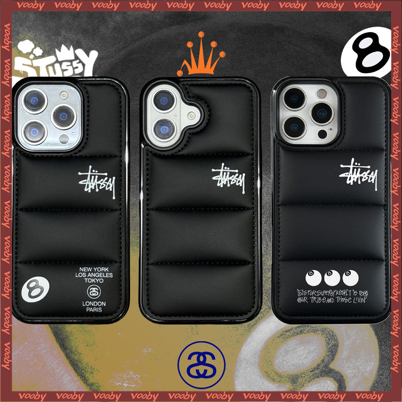 Simple STUSSSY Black Ball 8 ป้ายลงเสื้อแจ็คเก็ต Hard Shell เคสโทรศัพท์เหมาะสําหรับ IPhone18Pro 18ProMax 17 16 16Pro 16PM 16Plus 15 15Pro 15PM 14 14P 13 13P 13PM 12PM 11PM