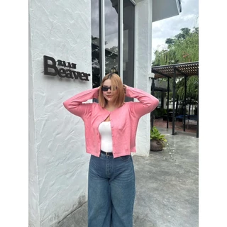CiCi Plus+(A2717-1) เสื้อไหมพรมคาร์ดิแกนแขนยาวกระดุมหน้า มีหลากหลายสี สไตล์สาวอวบพลัสไซส์