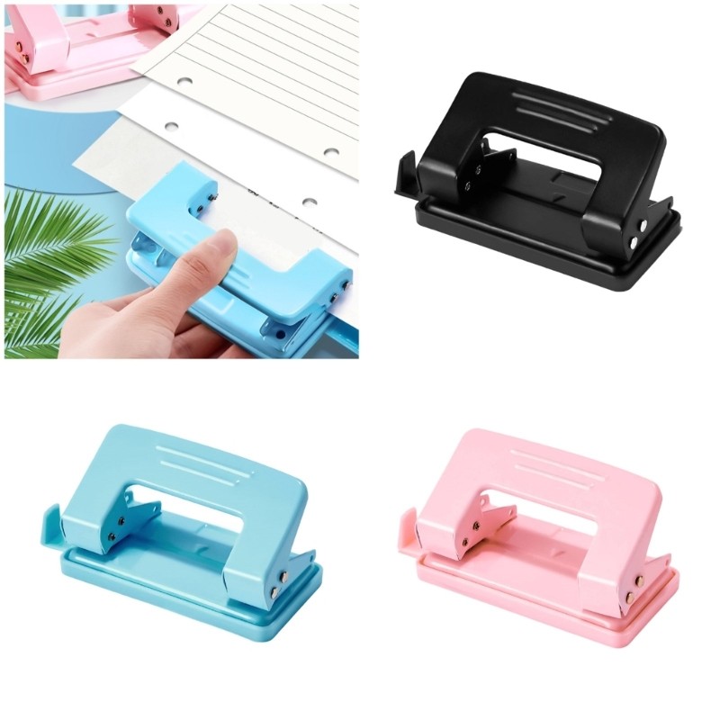 QUIM เครื่องเจาะรูแบบพกพา 2 หลุม Punch Paper Puncher คู่มือ Puncher Craft Puncher