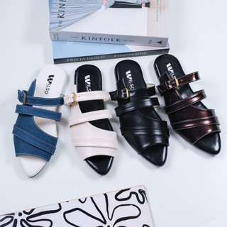 Sandal Wanita Mules Slip On Terbaru Kekinian Dan Trendi Sol Empuk Wls24