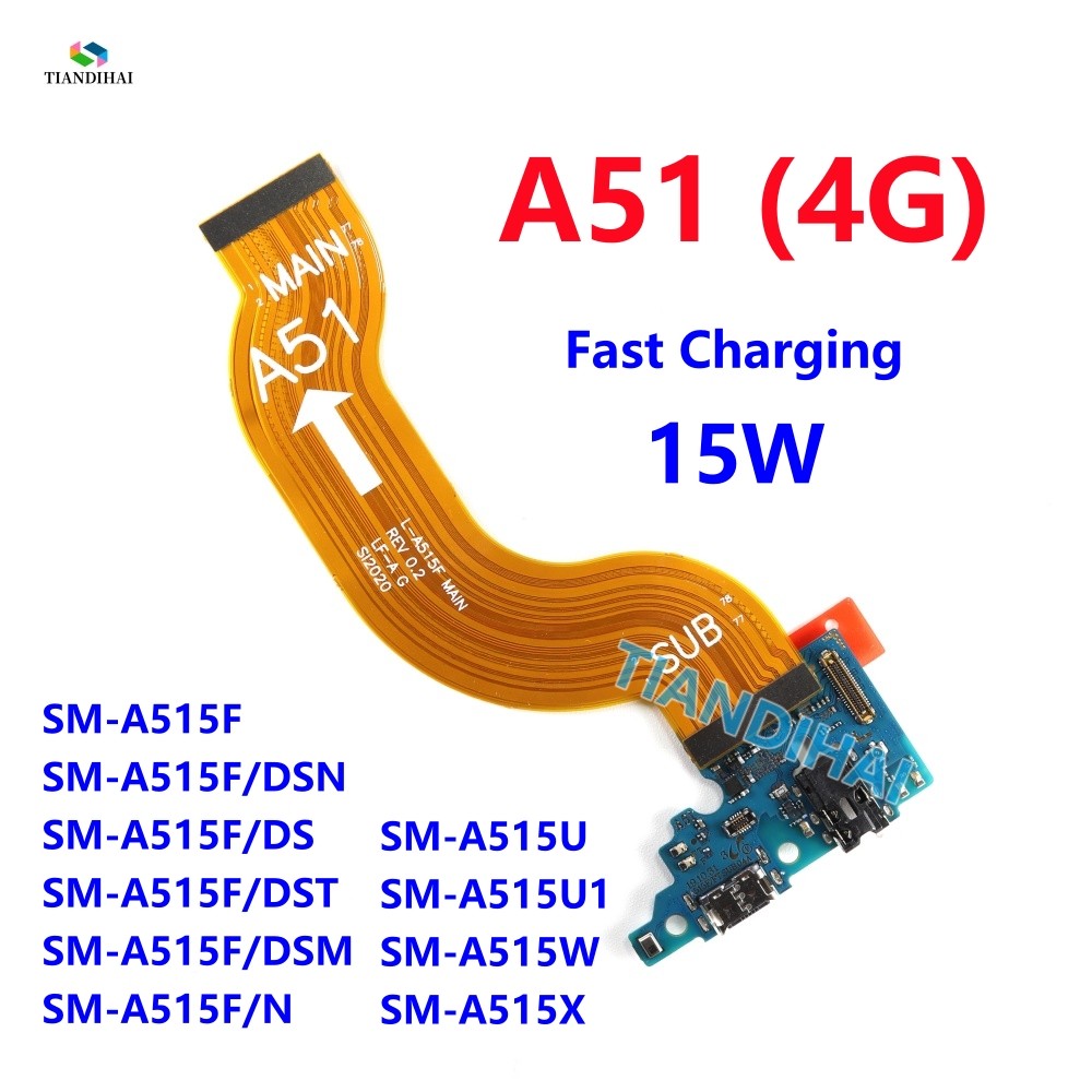 สําหรับ Samsung Galaxy A51 4G A515F A515U A515F/DS A515 USB Charger Board Connector หลัก Flex Cable 