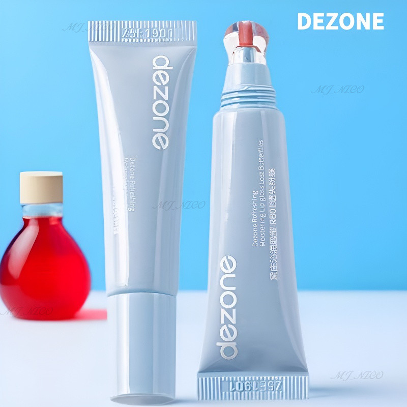 DEZONE ลิปกลอสน้ำแข็งน้ำแข็ง-น้ำตามันวาวเปลือยริมฝีปากสามมิติ