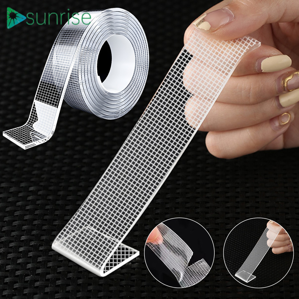 [บ้าน]อะคริลิเทปสองด้านกาวที่แข็งแกร่งโปร่งใสออกแบบรูปแบบตาข่ายสําหรับผนัง/บ้าน/สํานักงานตัวเลือก4ขนาดที่มีการจัดการยาวนาน