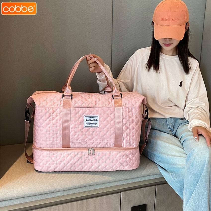 Cobbe กระเป๋าใส่เสื้อผ้า กระเป๋าเดินทาง ขนาดใหญ่ สไตล์เกาหลี มีหลายช่อง มีช่องสอดกับกระเป๋าลากได้