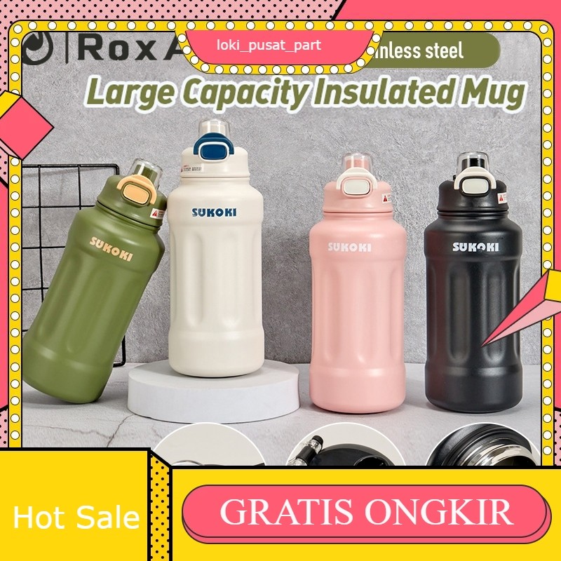 Roxart 1000ml แก้วน้ําสแตนเลสขวดดื่ม 316 กระติกน้ําร้อนฉนวนสูญญากาศคู่