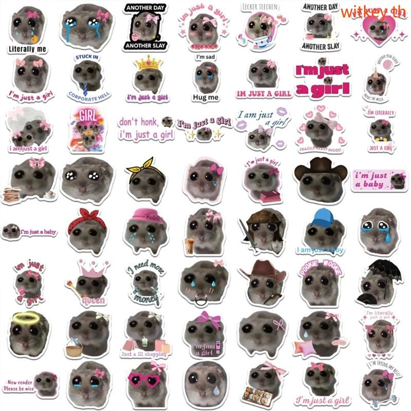 WIT 56x Sad สติกเกอร์หนูแฮมสเตอร์สติกเกอร์ตลกสติกเกอร์วัยรุ่นสติกเกอร์สเก็ตบอร์ดแล็ปท็อปคอมพิวเตอร์โ