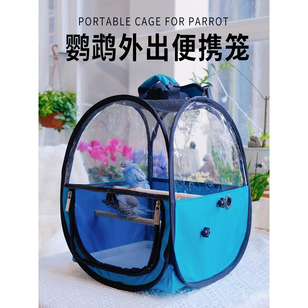 Ostracod Parrot Outing Bag Portable Messenger Bag Warm Breathable Bird Walking Bag Black Phoenix Bir