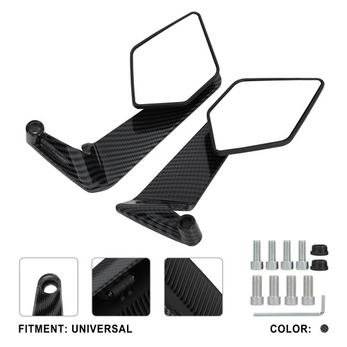 2PCS Motorcycle djustable Rotating Rearview Wind Wing Side Mirrors For Z1000 Duke 390 790 1290 MT07 