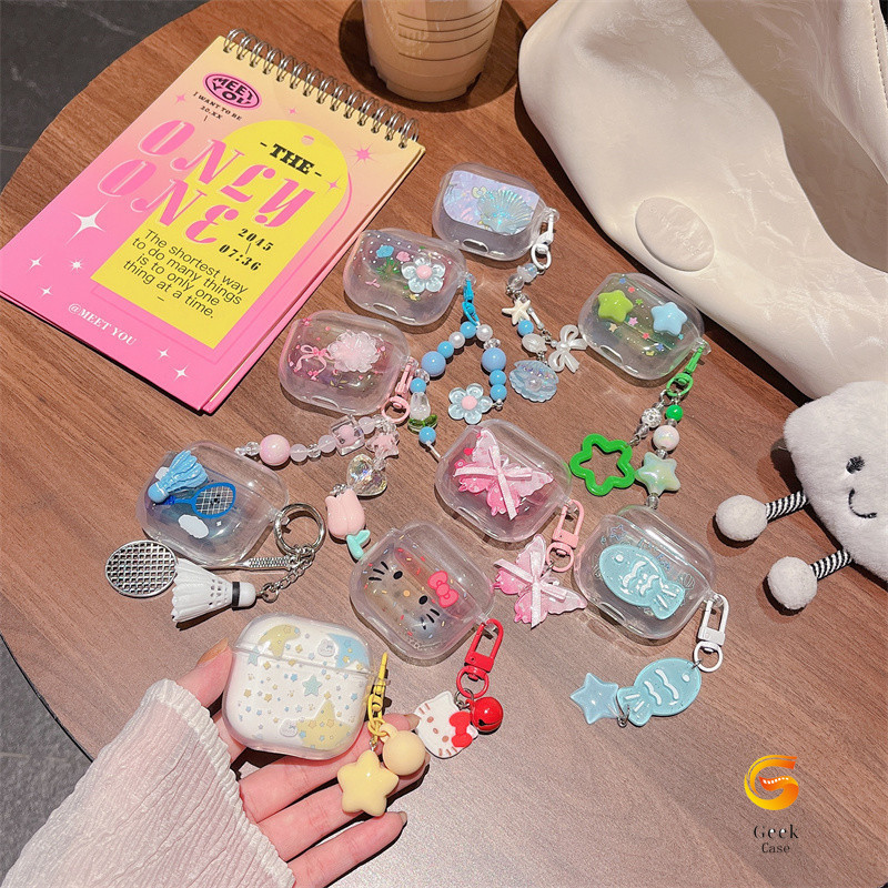 สําหรับ GOOJODOQ J228 J229 เคส Case หูฟังบุคลิกภาพน่ารักใหม่ KT Cat Shell Star ดอกไม้รูปแบบ