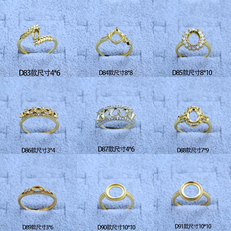 แหวน925ชุบทองคำ ขนาดเส้นผ่านศูนย์กลาง12มิลลิเมตร สำหรับสร้างสรรค์เป็นของขวัญพิเศษ