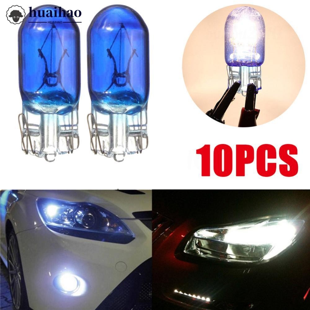 HUAIHAO 10 ชิ้นรถ T10 W5W 194 5 วัตต์ 8000 พัน XENON หลอดไฟฮาโลเจน F7M8