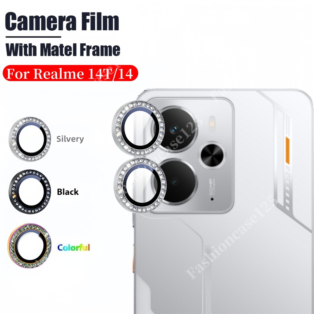 Realme 14 5G 14T เพชรเลนส์แหวนกล้องฟิล์มสําหรับRealme 14 14T 5G Realme14 Realme14T 2025 แหวนโลหะป้อง