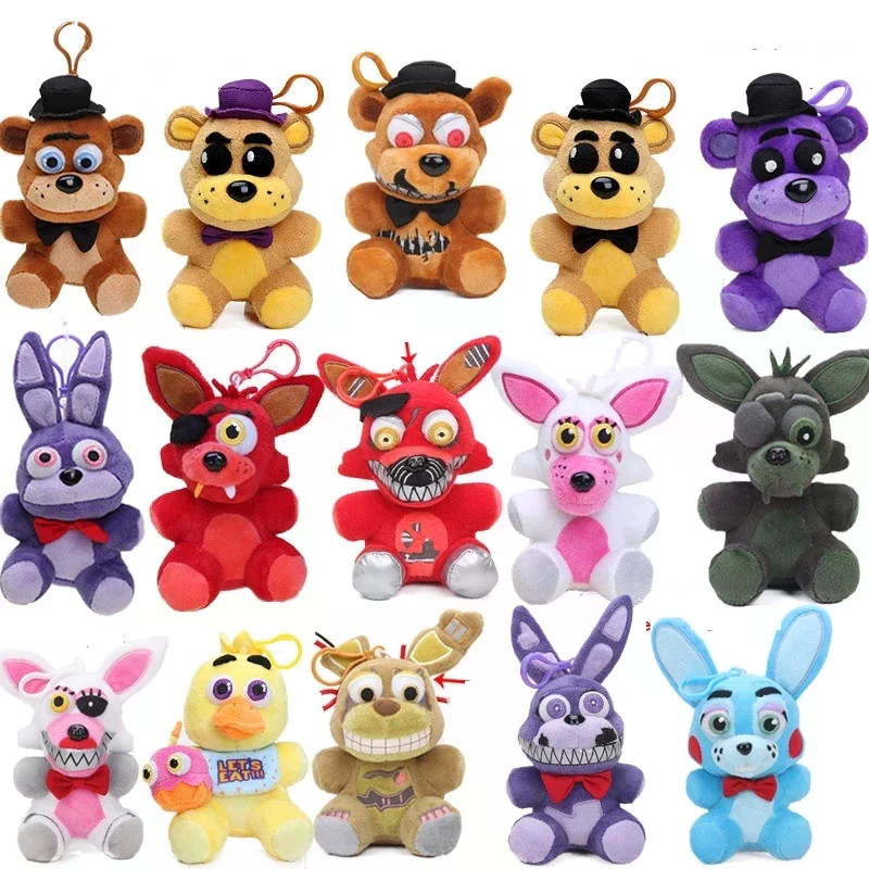 2025 15 ซม.FNAF ตุ๊กตาพวงกุญแจของเล่นหมีทอง Foxy ตุ๊กตาตุ๊กตาของเล่นตุ๊กตานุ่มตุ๊กตาเด็กวันเกิด