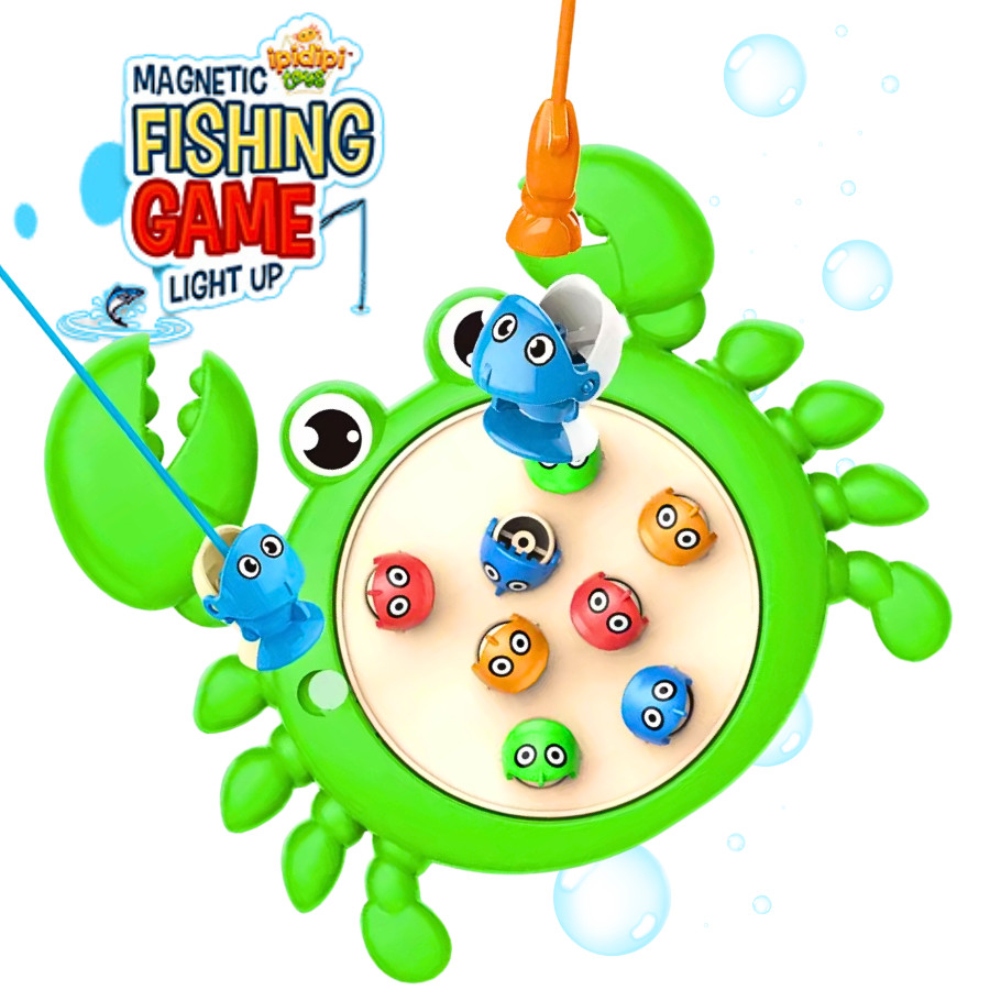 เกมส์ตกปลา Fishing Game เกมส์ตกปลาไขลาน หมุนได้ ตกปลาแม่เหล็กไขลาน ของเล่นตกปลา คละลาย