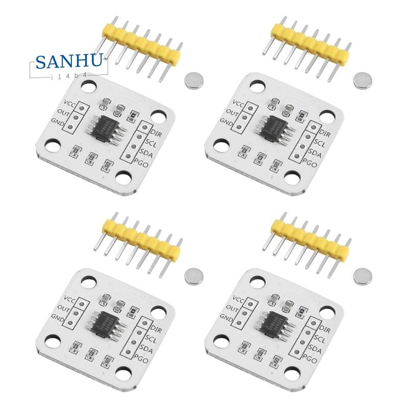 4 ชิ้น AS5600 แม่เหล็ก Encoder แม่เหล็กเหนี่ยวนําวัดมุมโมดูลเซ็นเซอร์ 12Bit ความแม่นยําสูง
