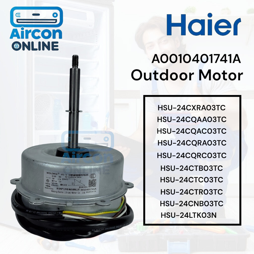มอเตอร์คอยล์ แอร์ Haier รุ่น HSU-24CQAA , HSU24CTR และรุ่นอื่นตามรายละเอียด รหัส A0010401741A ของแท้