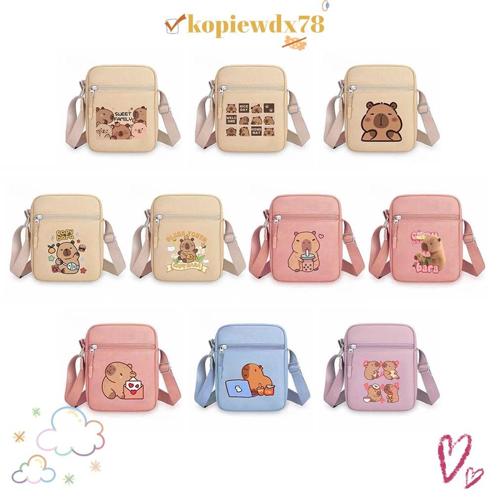 KOPIEWDX กระเป๋าสะพายข้าง คาปิบาร่า ลายการ์ตูน ขนาดใหญ่ พกพาสะดวก ปรับสายได้ แฟชั่น