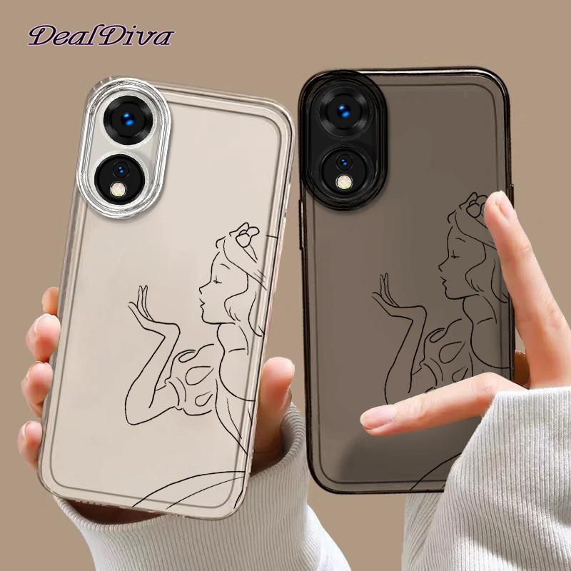 เคสโทรศัพท์ Sketch princess โปร่งใสเหมาะสําหรับ OPPO A11 A12 A15 A16 A17 A18 A35 A36 A38 F19 A54 A56