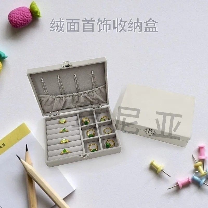 High-End Flannel Anti-Oxidation เครื่องประดับแหวน Headwear กล่องเก็บเครื่องประดับสร้อยคอต่างหูประณีต