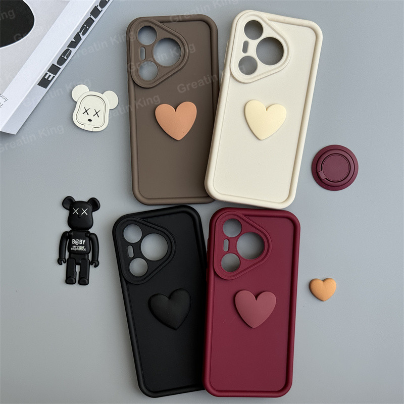 น่ารัก 3D Love Heart สําหรับ Huawei Pura 70 ADY-AL00 70 Pro HBN-AL00 70 Ultra HBP-AL00 70 Pro + HBN-