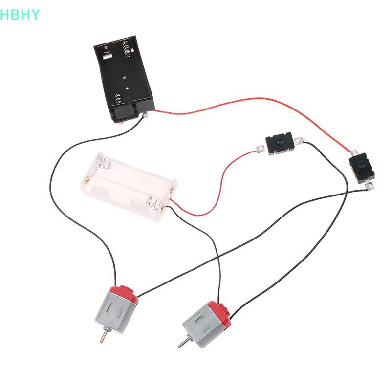 HB Black White 130 Motor Kit 2xAA Battery Storage Case และ Switch 16500 RPM Mini DIY Electronic Moto