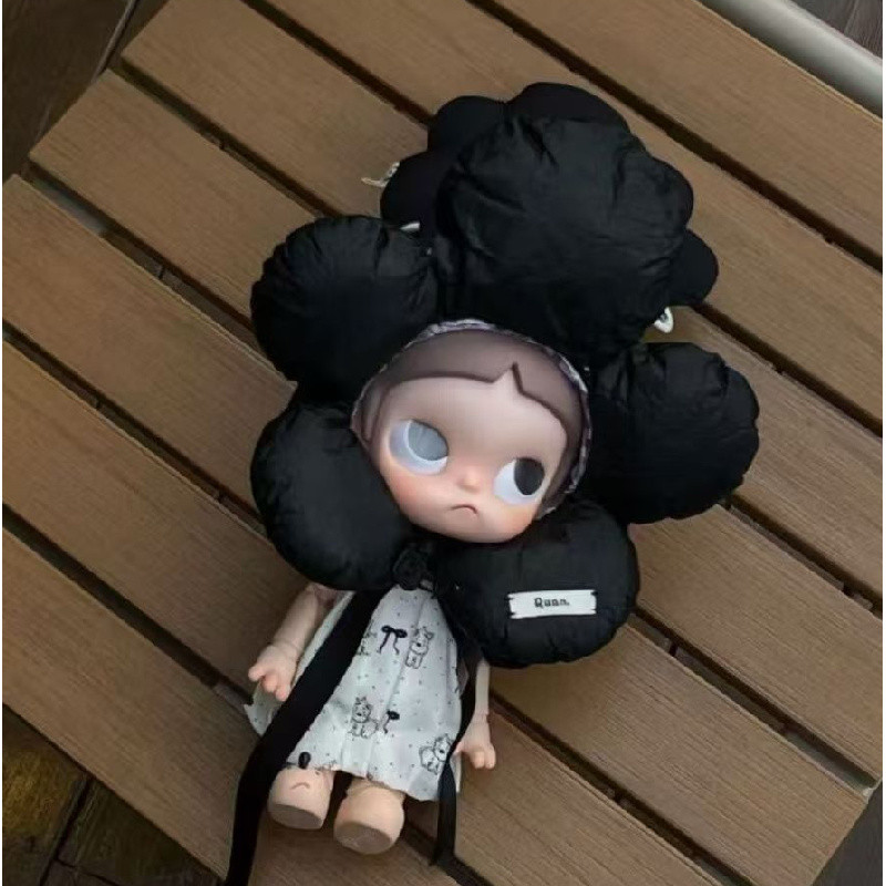 20 ซม.zsiga Heading ไปข้างหน้าหมวกดอกไม้สีดําพร้อมเสื้อผ้า 1/8 bjd Gazi น้องสาวเสื้อผ้าเด็กตุ๊กตาการ์ตูนแต่งตัวเปลี่ยน