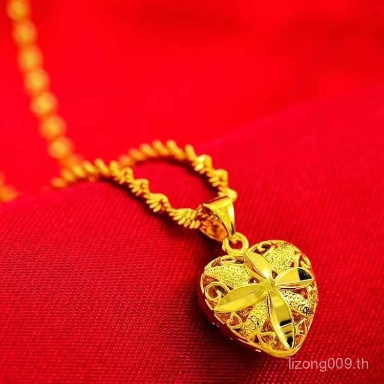 MU-1 สร้อยคอการ์ตูน All Love Four-leaf Clover Sweet Love High-End หรูหราเทพธิดาสด Y0M8