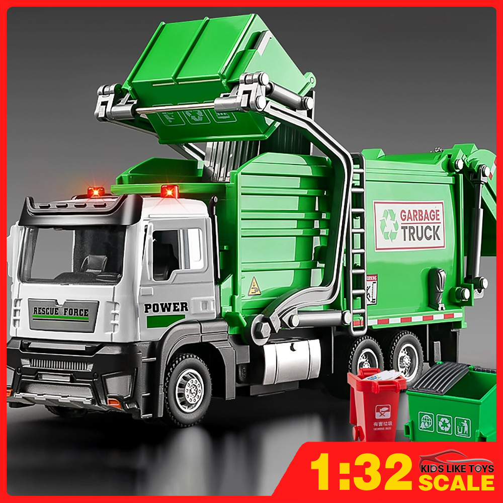 KLT 1:32 ขยะคอลเลกชันรถบรรทุกDiecastรุ่นรถของเล่นรถคอลเลกชันของขวัญสําหรับเด็กเด็กผู้หญิง