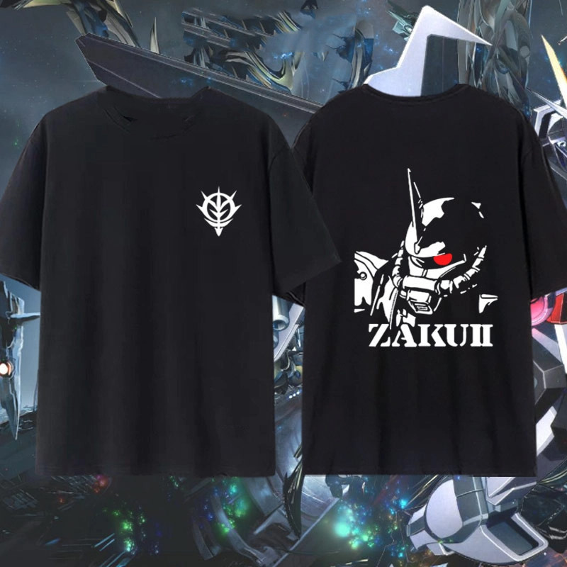 Mobile Suit Gundam Char Zaku Zeon Army เสื้อยืดแขนสั้น คู่รัก 100% cotton คอลล์กลม ทั้งเพศ S-5XL [COD|พร้อมส่ง]