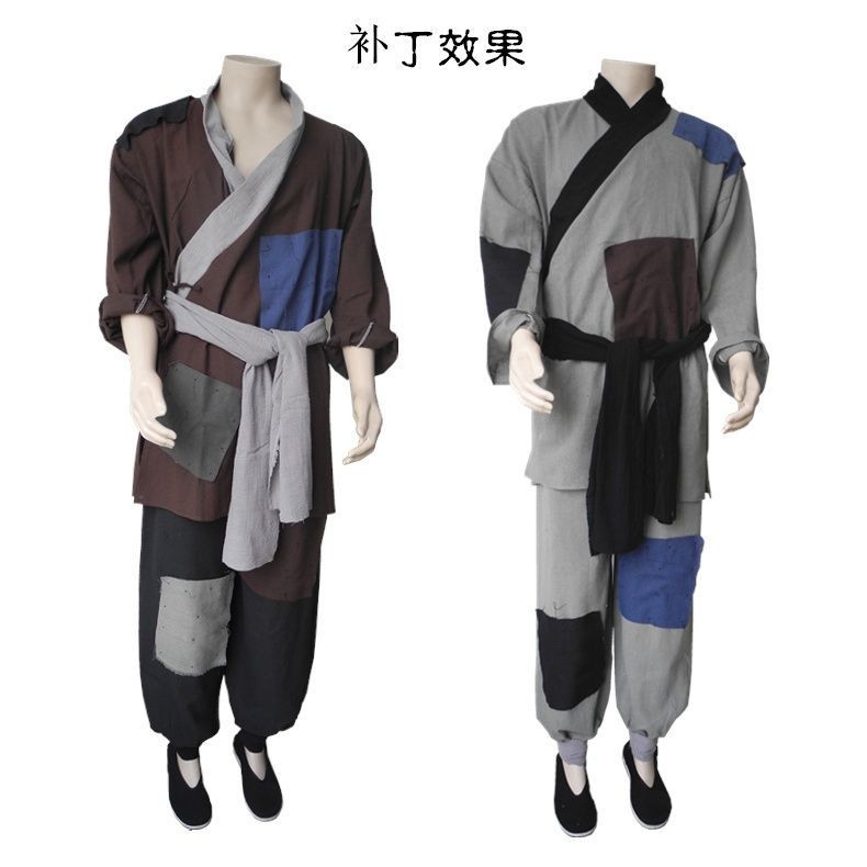 古代平民老百姓衣服古装灯笼裤套装民国清朝农民演出服装店小二服Ancient civilian clothes, ancient bloomers20250822