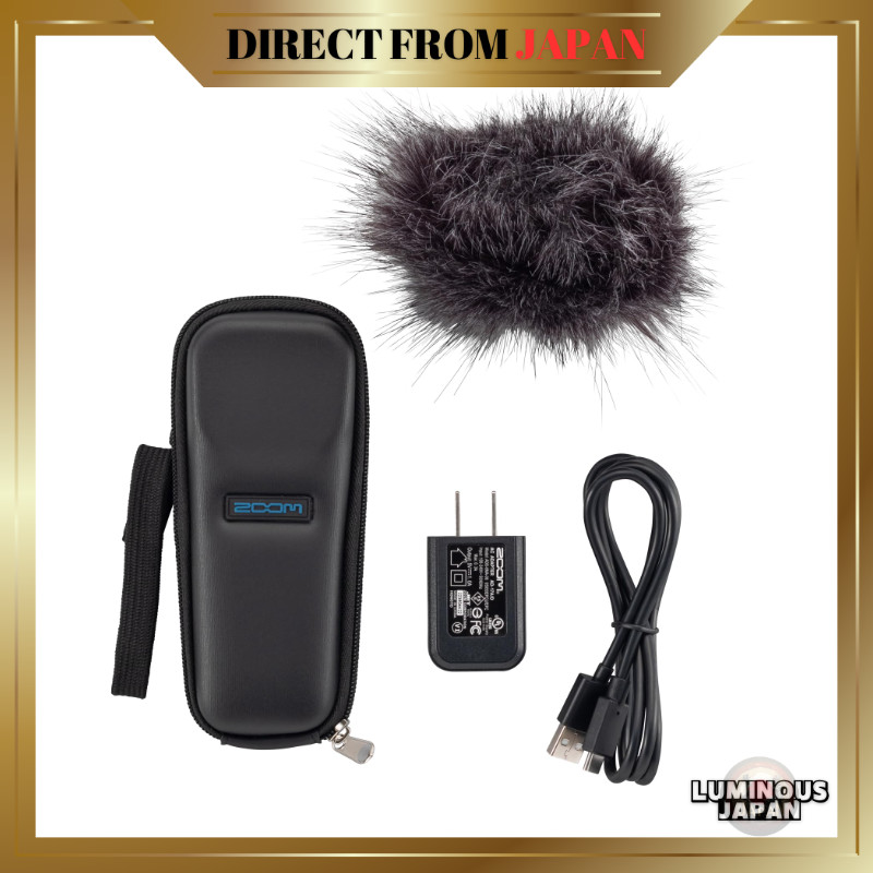 แพ็คเกจอุปกรณ์เสริม ZOOM APH-1e H1essential ประกอบด้วยหน้ากากกันลมแบบขนยาว เคสเฉพาะ USB-C เคเบิล และ