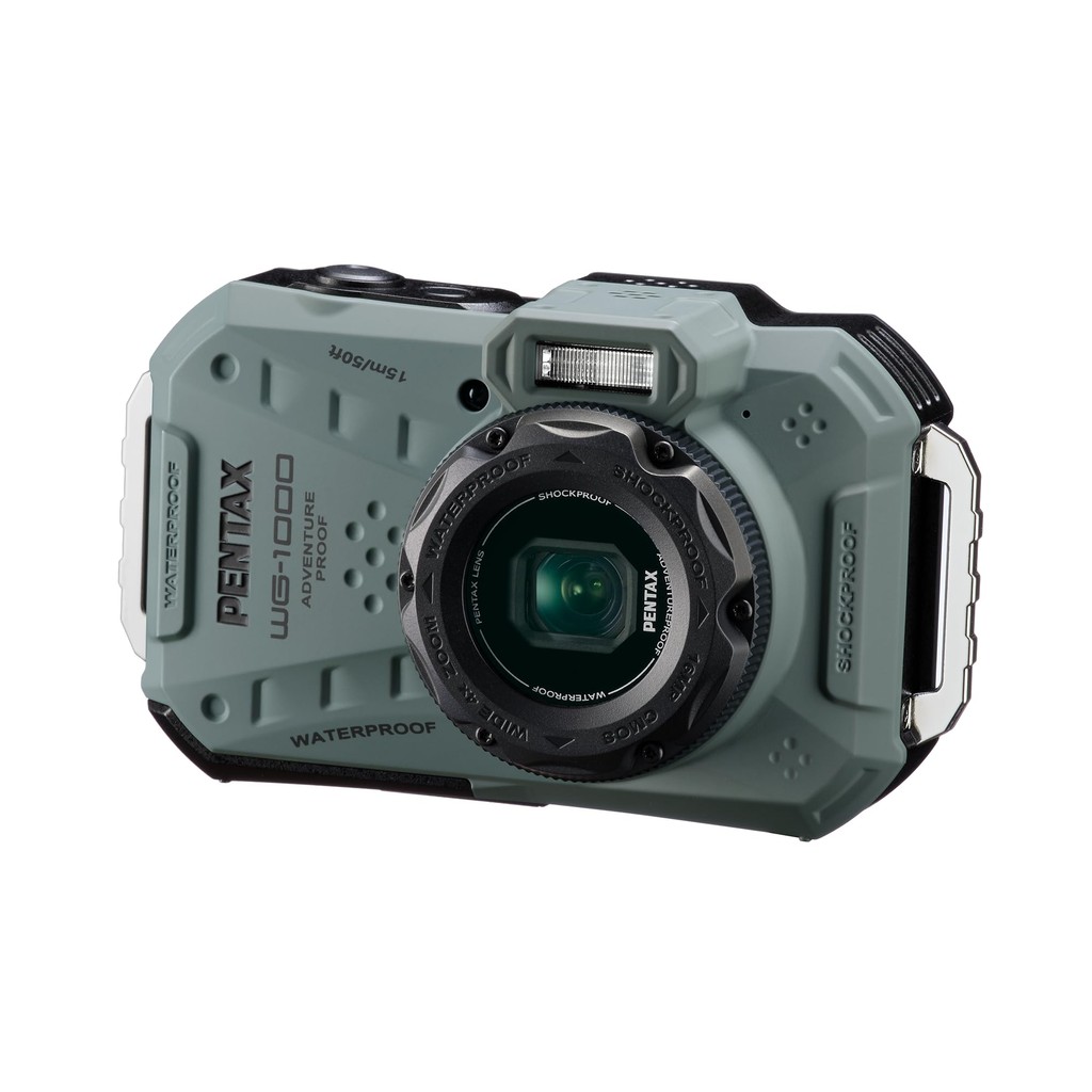 PENTAX WG-1000 Olive Waterproof Digital Camera 15m Water Resistant (1 Hour Continuous) 2m Shockproof