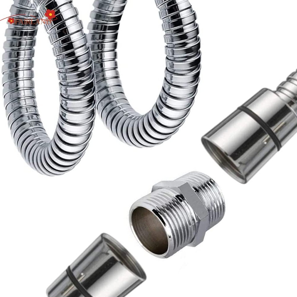 [FAIRLAND] G1/2 Chrome สแตนเลสส่วนต่อขยายความยาวขั้วต่อฝักบัวสําหรับท่อยาวพิเศษ