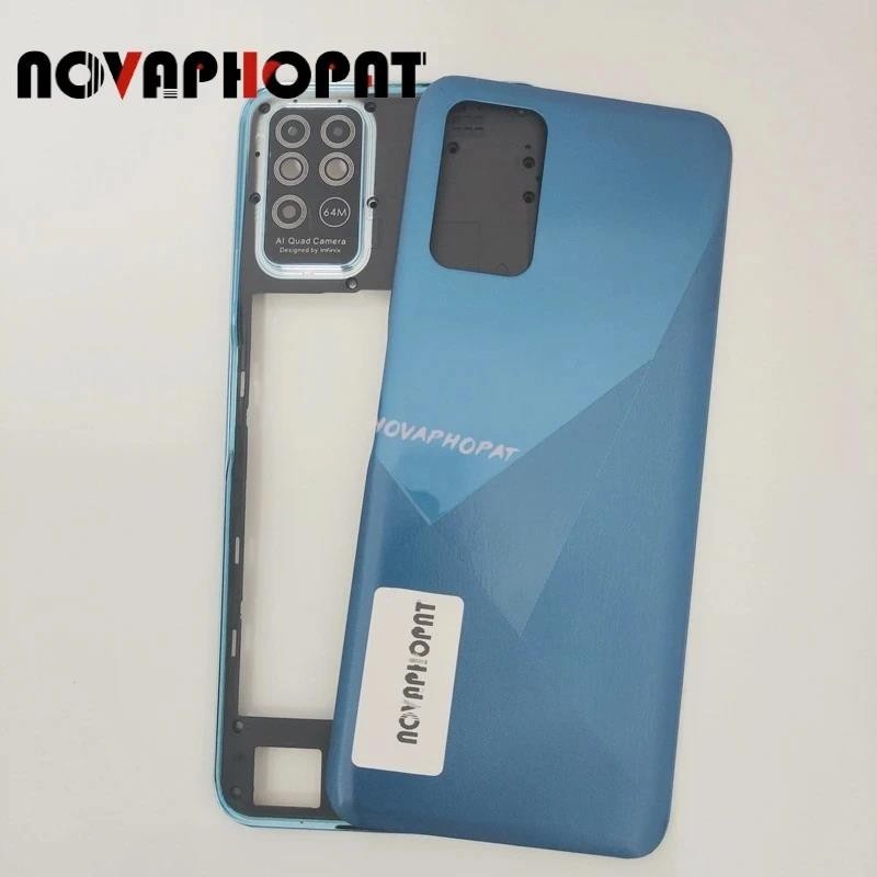 กรอบกลาง Bezel สําหรับ Infinix Note 8 X692 ฝาครอบแบตเตอรี่ด้านหลังด้านหลังประตูด้านข้างปุ่มปรับระดับเสียงกล้องเลนส์กรอบผู้ถือ