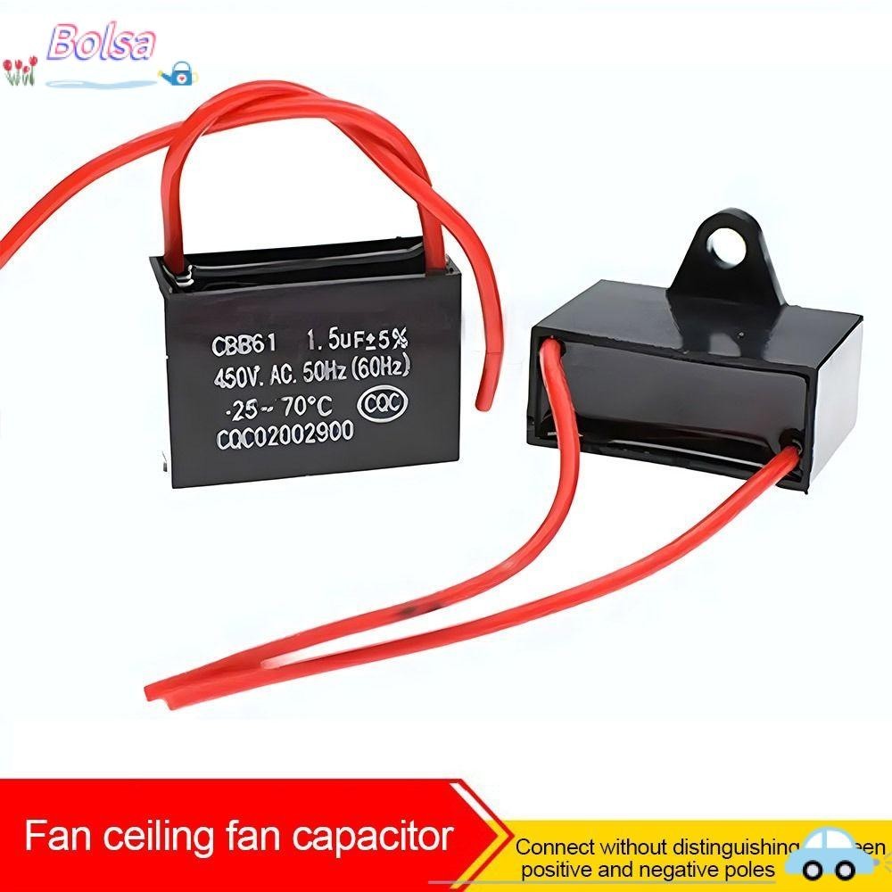 Bolsa เริ่มต้นตัวเก็บประจุ, CBB61 450V ตัวเก็บประจุ, มอเตอร์ Run 1/1.2/1.5/2/2.5/3/3.5/4/5/6UF พัดลมเพดานพัดลม Capacitor