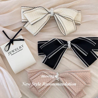 Mouga/light Luxury Pearl Windingลายสก๊อตอ่อนโยนเวอร์ชั่นเกาหลีAll-Match High-End Back Headกิ๊บติดผมเครื่องประดับผม