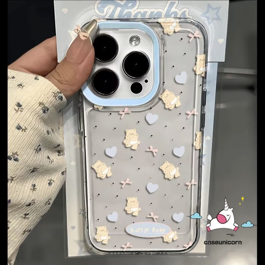 การ์ตูนน่ารักเนยหมีโบว์loving Happy DachshundสุนัขลูกสุนัขสําหรับIPhone 7Plus 12 15 XR 11 14 13 Pro Max XS Max X 14 15 7 8 Plus SE 2020 สร้อยข้อมือการ์ตูนปกอ่อน