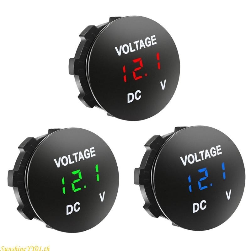 Sun เรืออัตโนมัติรถยนต์รถจักรยานยนต์สําหรับ DC 12V-24V แผง LED มินิดิจิตอลโวลต์แรงดันไฟฟ้า Mete